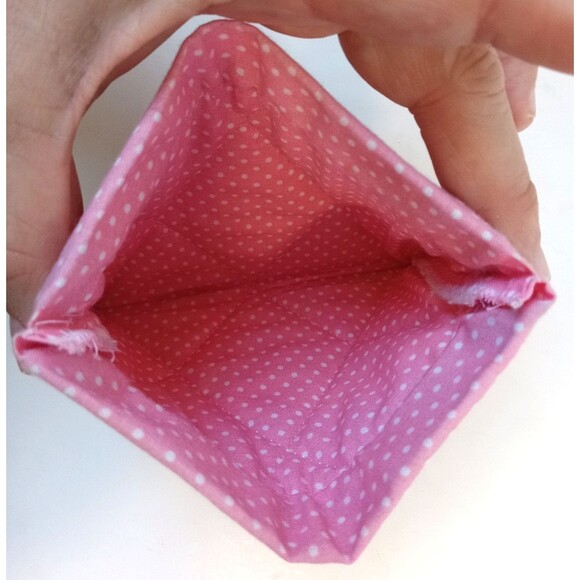 Hand-Sewn Mixed Print Quilted Tissue Jewelry Makeup 5x5 Pouch - Picture 3 of 5